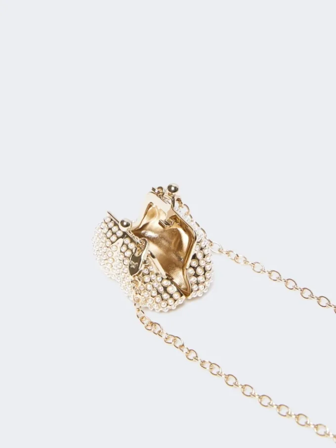 Collana con ciondolo a forma di borsa Pasticcino, oro Collana con ciondolo a forma di borsa Pasticcino, oro