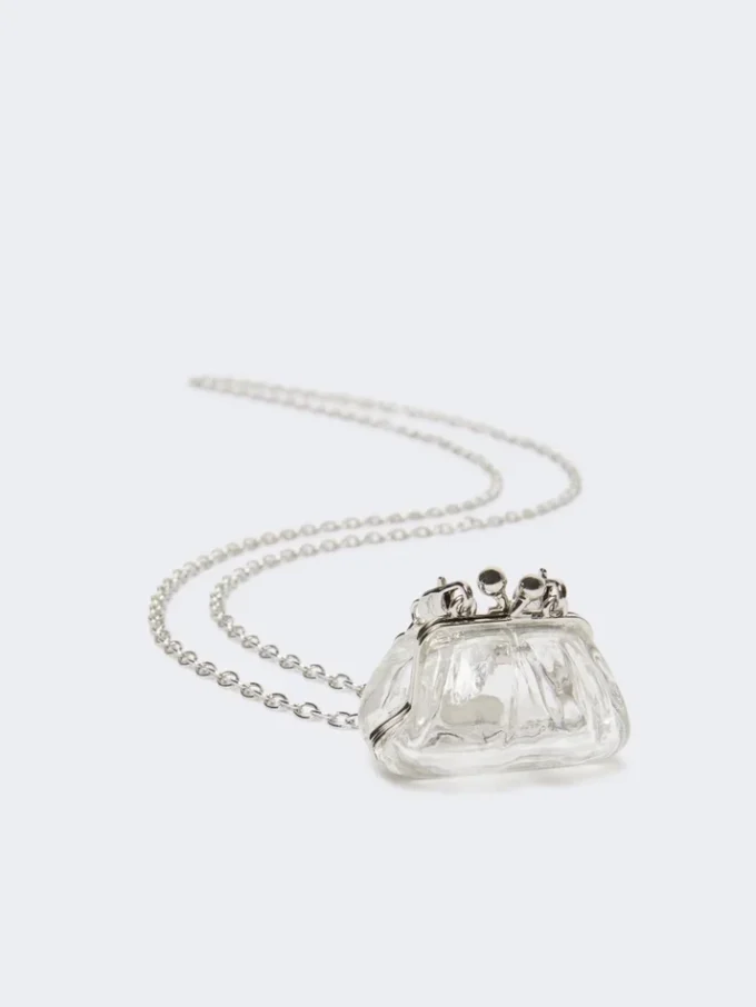 Collana con ciondolo a forma di borsa Pasticcino, trasparente Collana con ciondolo a forma di borsa Pasticcino, trasparente
