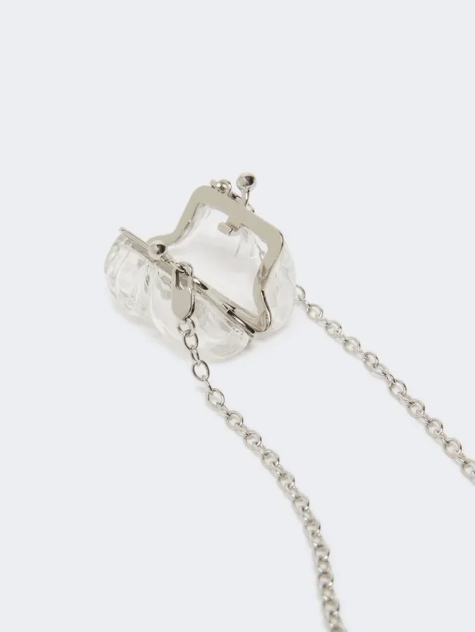 Collana con ciondolo a forma di borsa Pasticcino, trasparente Collana con ciondolo a forma di borsa Pasticcino, trasparente