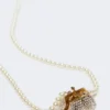 Collana con ciondolo a forma di sacchetto Pasticcino, bianco ottico