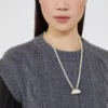 Collana con ciondolo a forma di sacchetto Pasticcino, bianco ottico