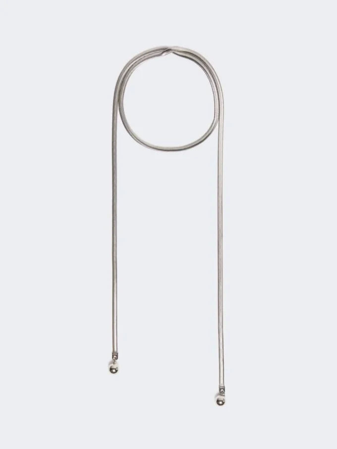 Collana in metallo con dettagli a sfera, palladio Collana in metallo con dettagli a sfera, palladio