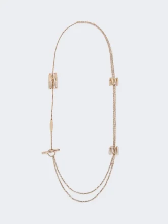 Collana lunga con dettagli monogramma, avorio