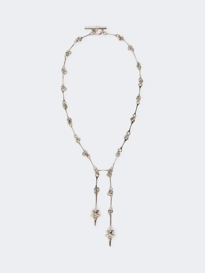 – collana lunga con doppio ciondolo, argento – collana lunga con doppio ciondolo, argento