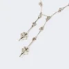 – collana lunga con doppio ciondolo, argento – collana lunga con doppio ciondolo, argento