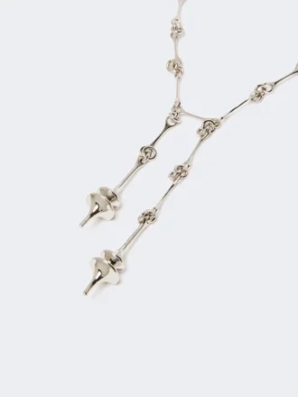 – collana lunga con doppio ciondolo, argento – collana lunga con doppio ciondolo, argento