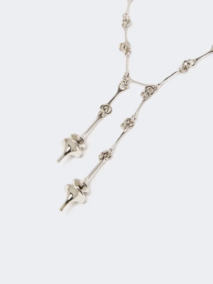 – collana lunga con doppio ciondolo, argento – collana lunga con doppio ciondolo, argento