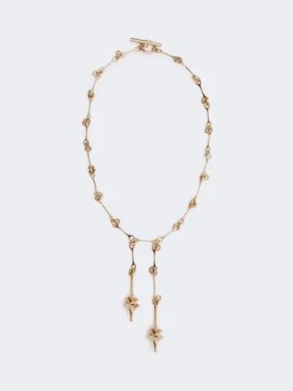 – collana lunga con doppio ciondolo, oro – collana lunga con doppio ciondolo, oro