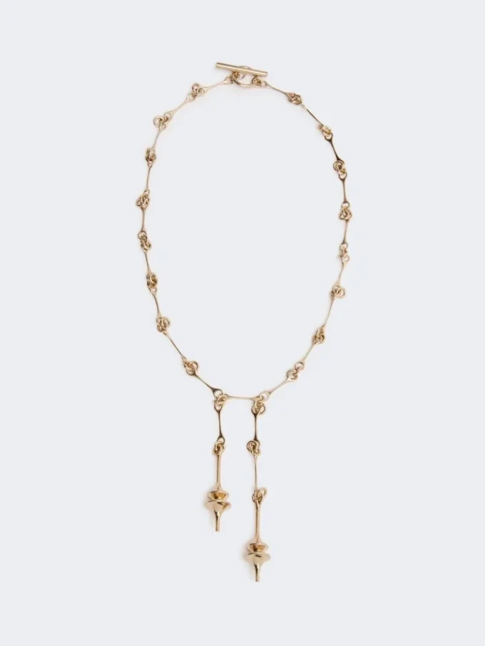 – collana lunga con doppio ciondolo, oro – collana lunga con doppio ciondolo, oro