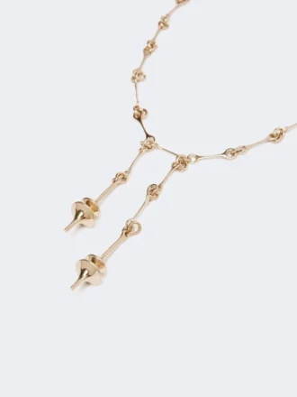 – collana lunga con doppio ciondolo, oro – collana lunga con doppio ciondolo, oro