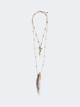 Collana metallica “Abissi” con strass, oro