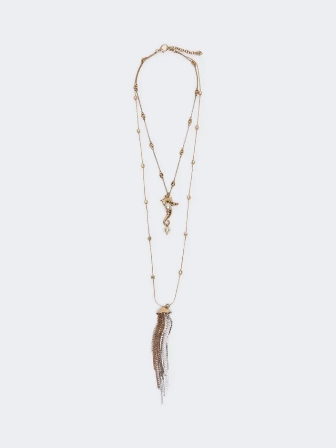 Collana metallica “Abissi” con strass, oro Collana metallica “Abissi” con strass, oro