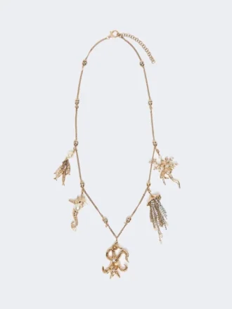 Collana metallica “Abissi” con strass, oro
