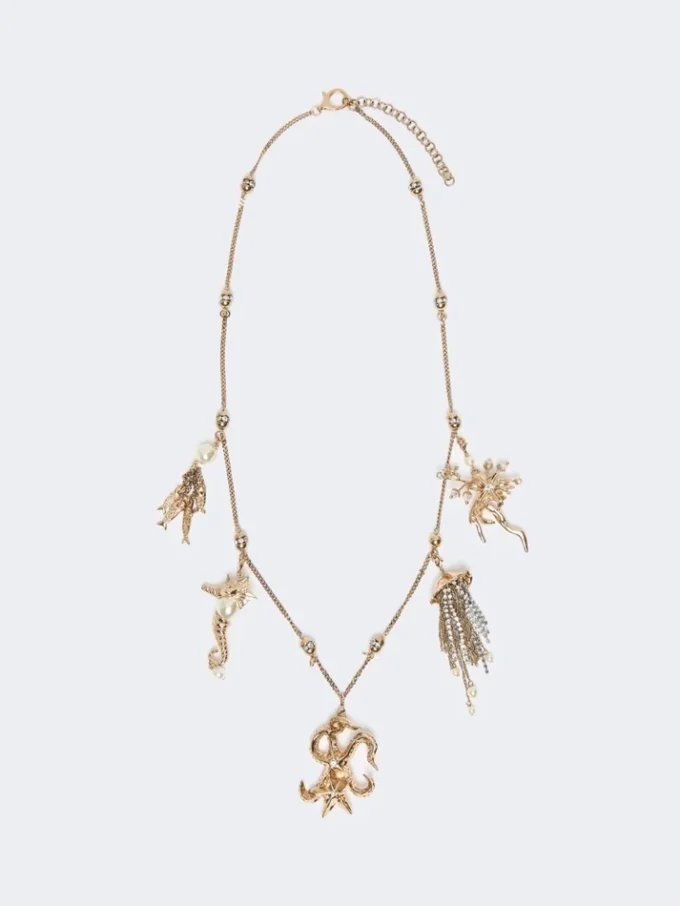 Collana metallica “Abissi” con strass, oro Collana metallica “Abissi” con strass, oro