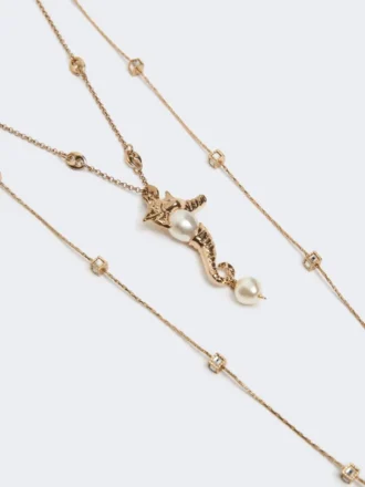 Collana metallica “Abissi” con strass, oro