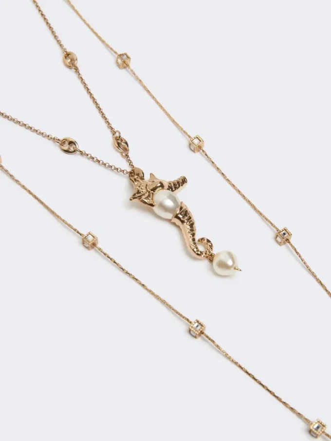 Collana metallica “Abissi” con strass, oro Collana metallica “Abissi” con strass, oro