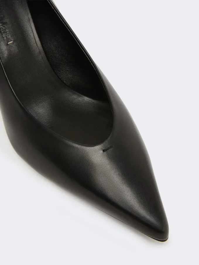 Décolleté in pelle liscia, nero Décolleté in pelle liscia, nero