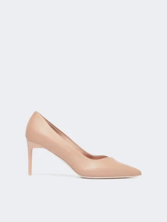 Décolleté in pelle nappa, color cipria