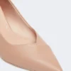 Décolleté in pelle nappa, color cipria