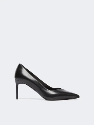 Décolleté in pelle nappa, nero