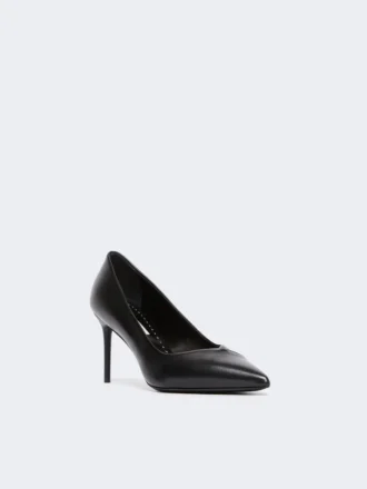 Décolleté in pelle nappa, nero