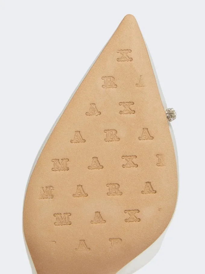 Décolleté in raso impreziosite da cristalli, avorio