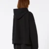 Felpa con cappuccio in cotone elasticizzato, nera Felpa con cappuccio in cotone elasticizzato, nera