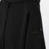 Felpa con cappuccio in cotone elasticizzato, nera Felpa con cappuccio in cotone elasticizzato, nera