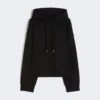 Felpa con cappuccio in cotone elasticizzato, nera Felpa con cappuccio in cotone elasticizzato, nera