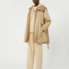 Felpa con zip in cotone, color sabbia Felpa con zip in cotone, color sabbia