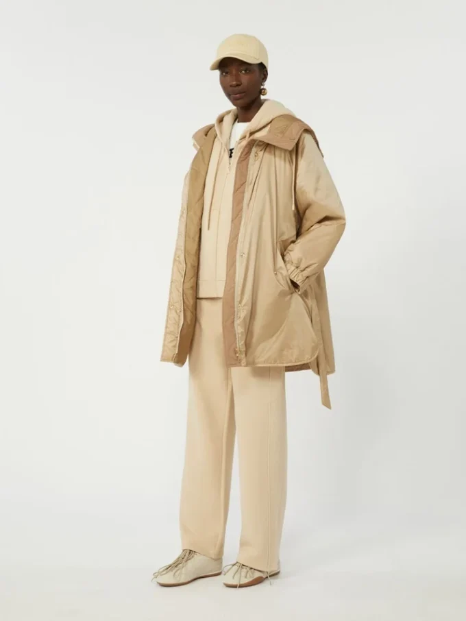 Felpa con zip in cotone, color sabbia Felpa con zip in cotone, color sabbia