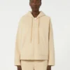 Felpa con zip in cotone, color sabbia Felpa con zip in cotone, color sabbia