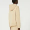 Felpa con zip in cotone, color sabbia Felpa con zip in cotone, color sabbia
