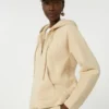 Felpa con zip in cotone, color sabbia Felpa con zip in cotone, color sabbia