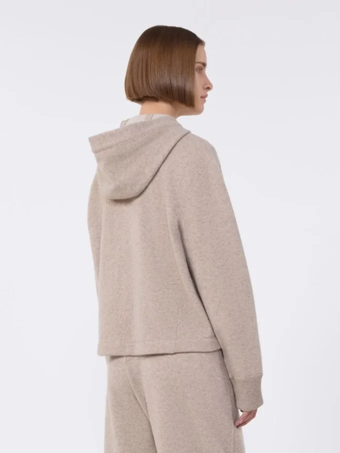 Felpa in jersey di cashmere e lana, beige Felpa in jersey di cashmere e lana, beige