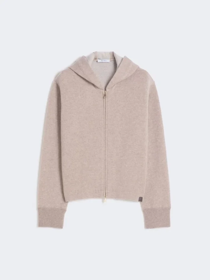 Felpa in jersey di cashmere e lana, beige Felpa in jersey di cashmere e lana, beige