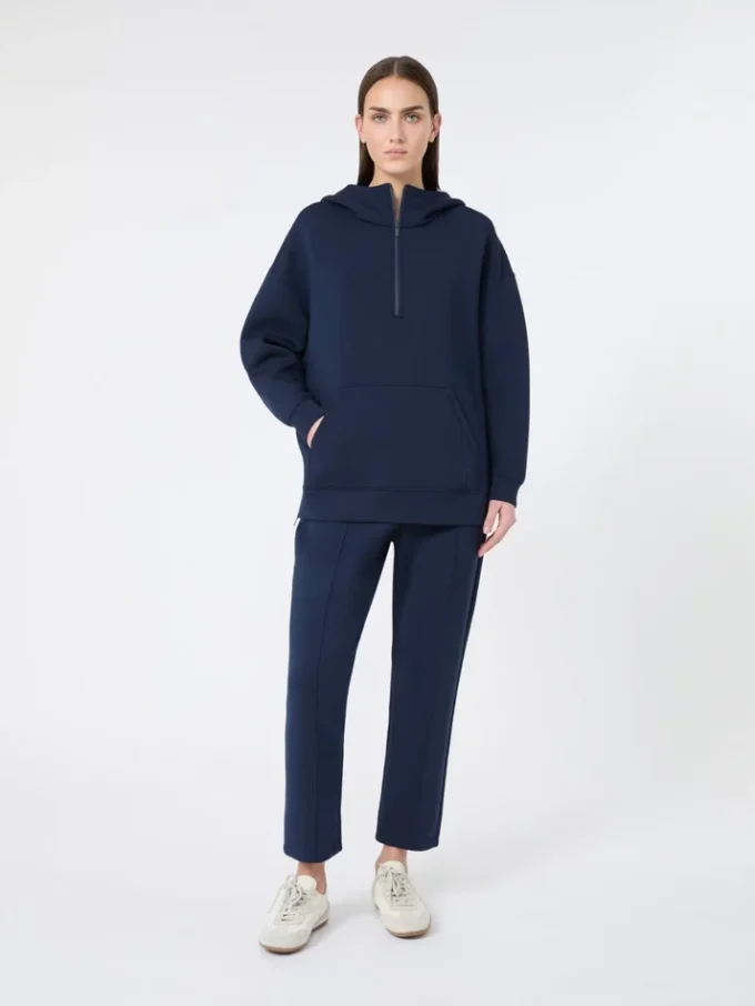 Felpa lunga in jersey scuba, blu navy Felpa lunga in jersey scuba, blu navy