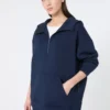 Felpa lunga in jersey scuba, blu navy Felpa lunga in jersey scuba, blu navy