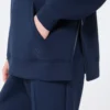 Felpa lunga in jersey scuba, blu navy Felpa lunga in jersey scuba, blu navy