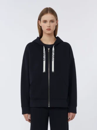 Felpa tecnica in jersey con zip, blu oltremare