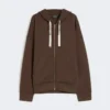Felpa tecnica in jersey con zip, color cioccolato Felpa tecnica in jersey con zip, color cioccolato