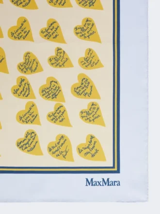 Foulard in seta stampata, azzurro