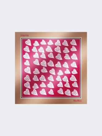 Foulard in seta stampata, beige