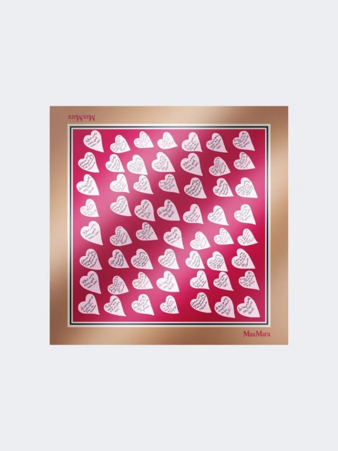 Foulard in seta stampata, beige