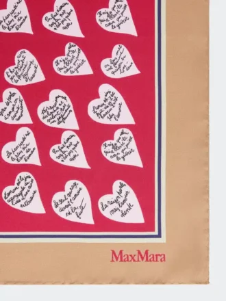Foulard in seta stampata, beige