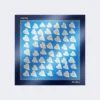 Foulard in seta stampata, blu navy