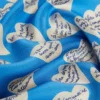 Foulard in seta stampata, blu navy