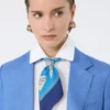 Foulard in seta stampata, blu navy