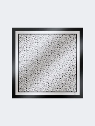 Foulard in seta stampato, bianco ottico