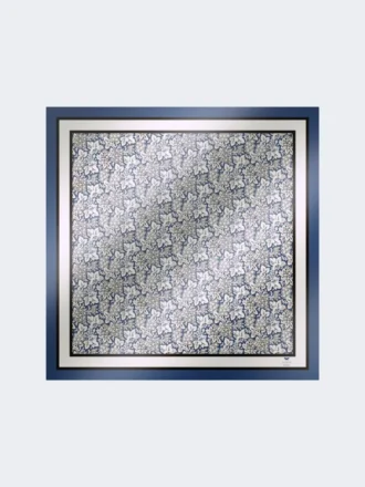 Foulard in seta stampato, blu cina